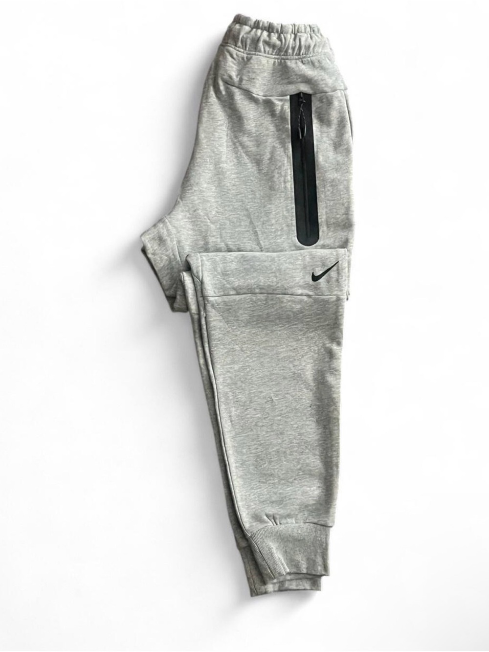 Nike Tech Fleece Grey Full Zip Hoodie & Jogger Tracksuit Set โ Black Swoosh - Picture 3 of 5